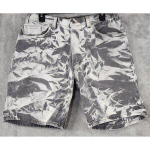 Levis Silver Tab Shorts Mens Size 34 Gray Denim Tie Dye Baggy 90s Vintage USA